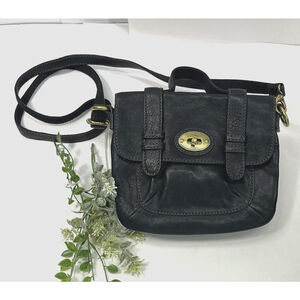 Fossil Crossbody Satchel Bag Womens Small Leather Turnlock Flap Purse ZB5058